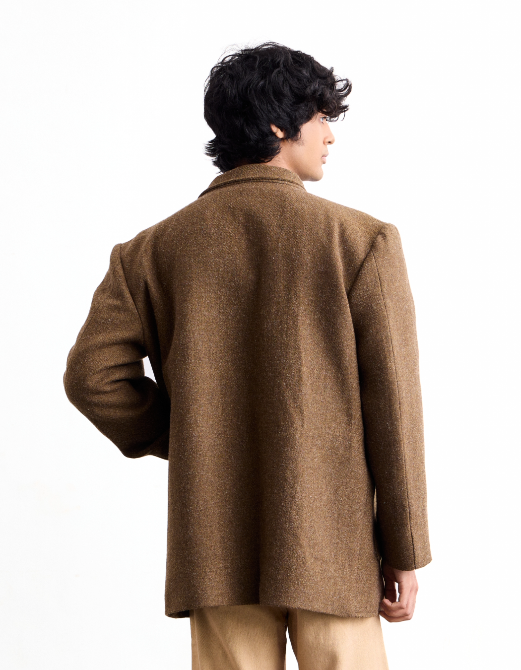High-Neck Tweed Jacket