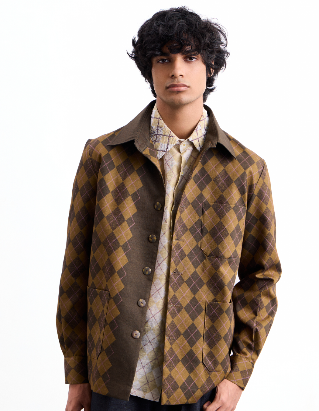 Argyle Print Overshirt