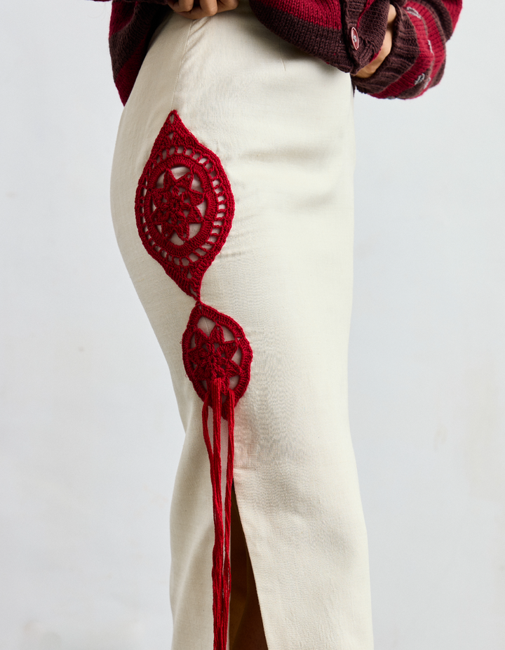Kalash Crochet Silk Skirt