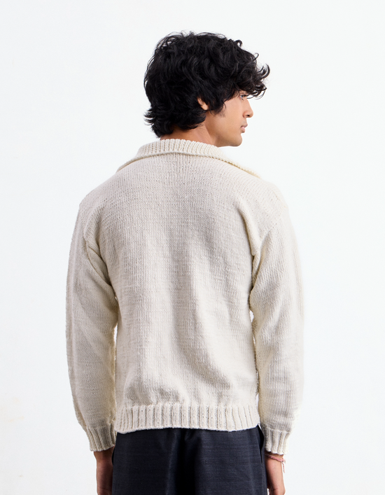 High Neck Off-White Sweater