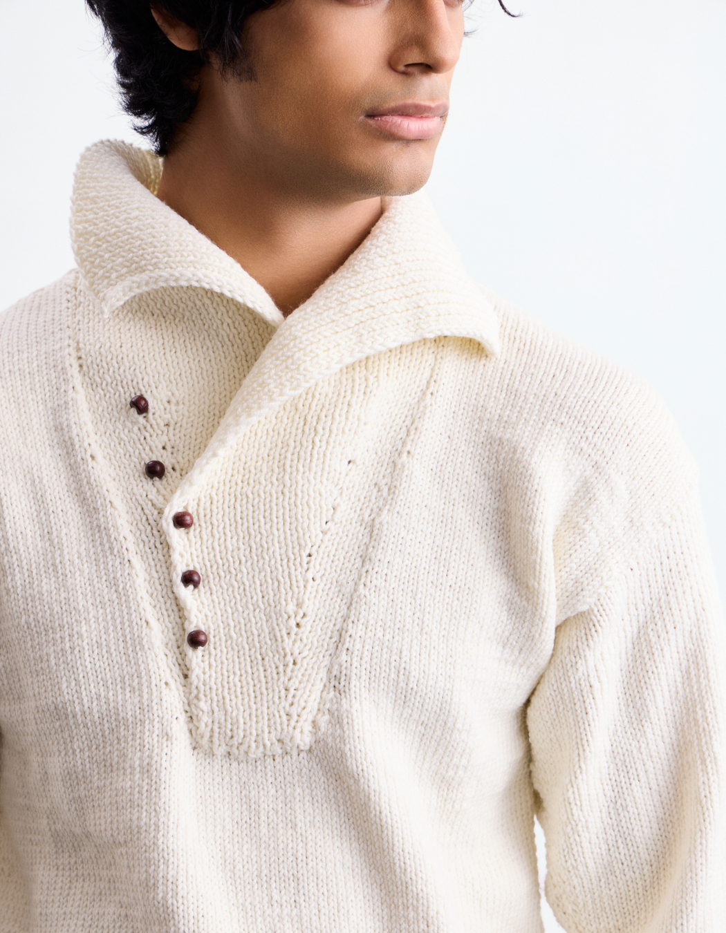 High Neck Off-White Sweater
