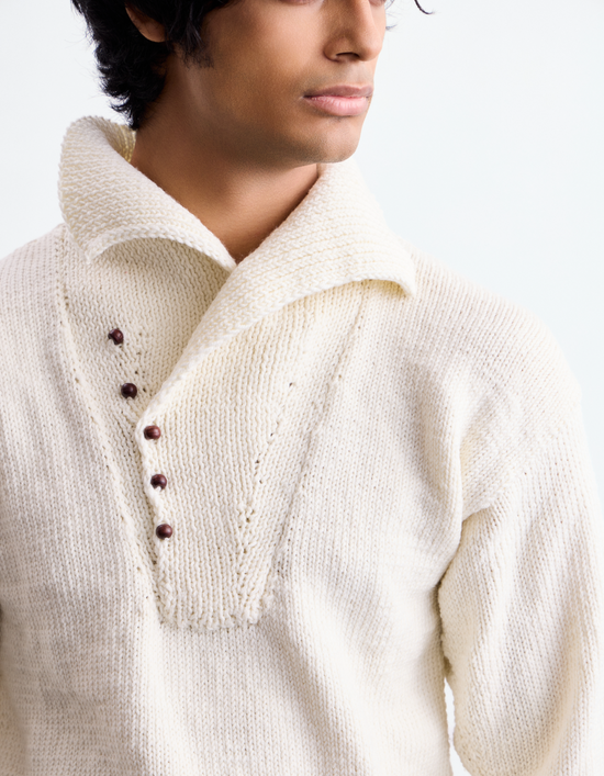 High Neck Off-White Sweater