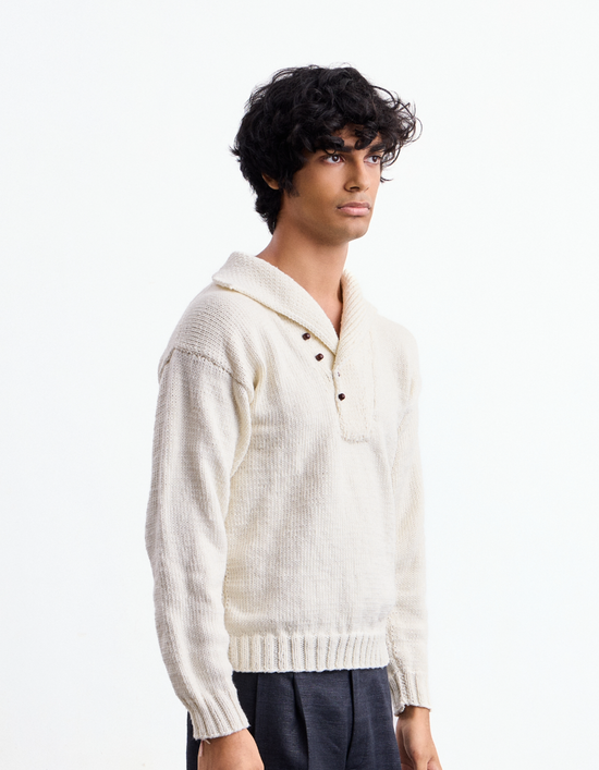 High Neck Off-White Sweater