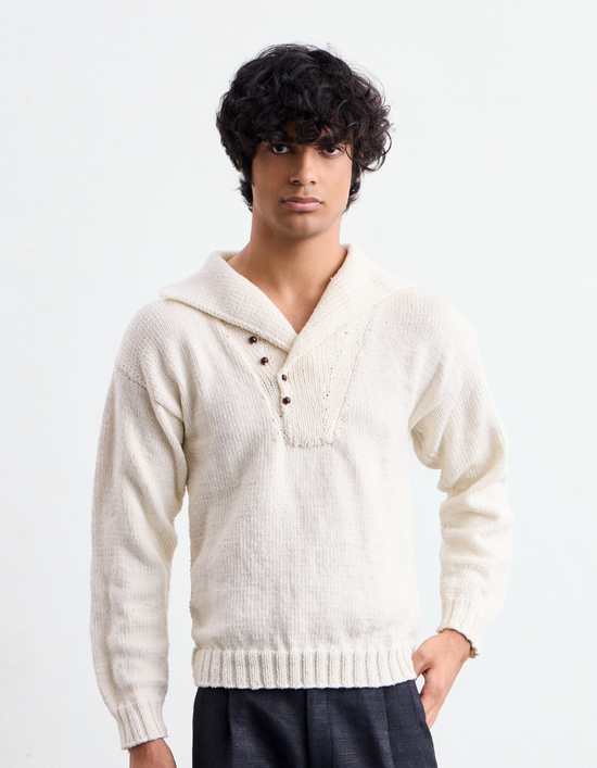 High Neck Off-White Sweater