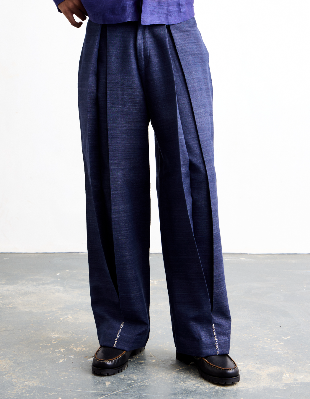 Balloon Pleat Embroidered Trousers