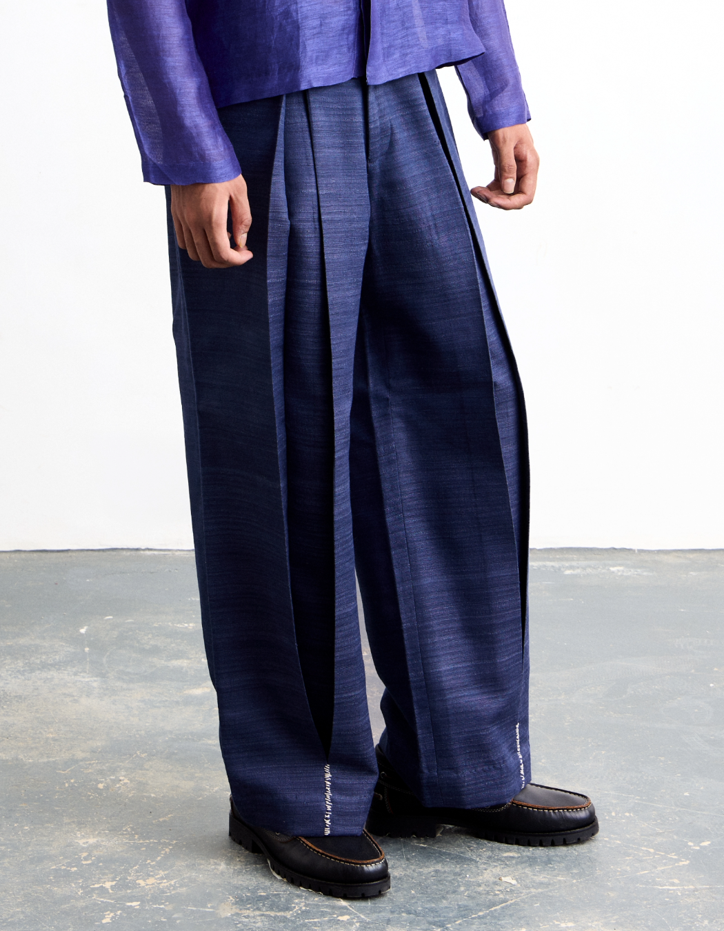 Balloon Pleat Embroidered Trousers