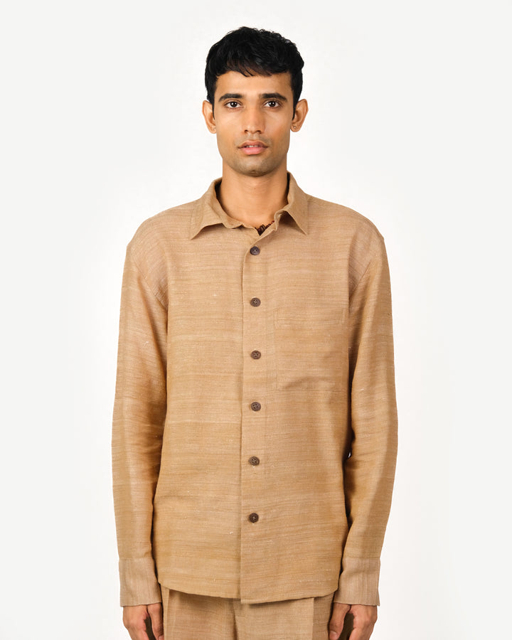 Beige Textured Shirt