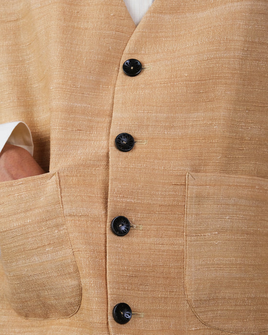 Beige Textured Vest