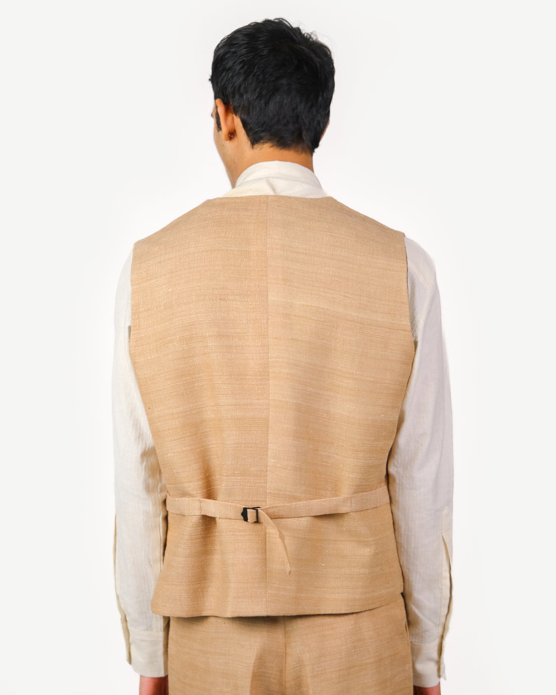 Beige Textured Vest