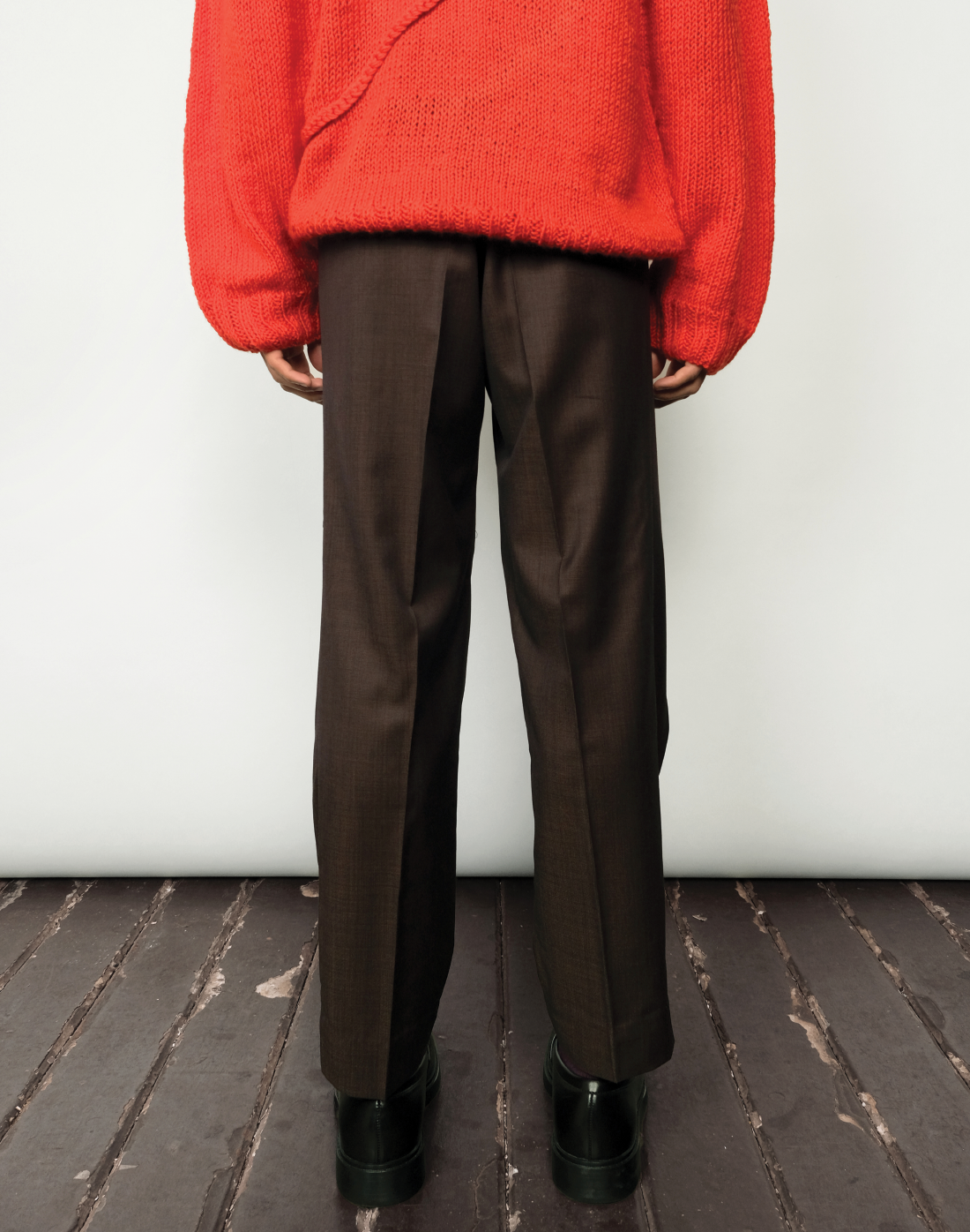 Taarini Anand double box pleat balloon-cut trousers in dark brown