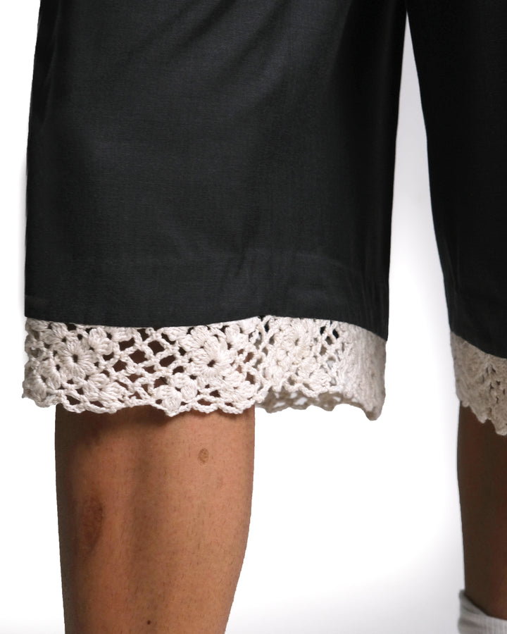 Grey Crochet Shorts