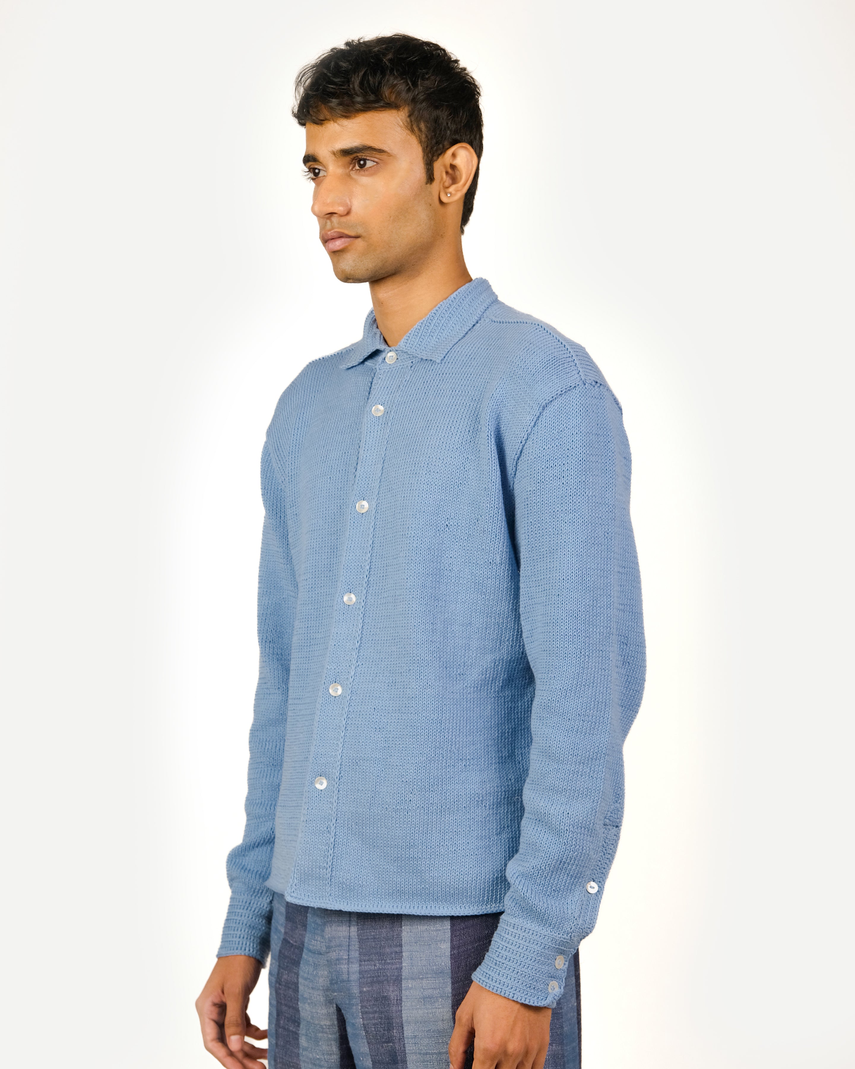 Oxford Blue Knit Shirt