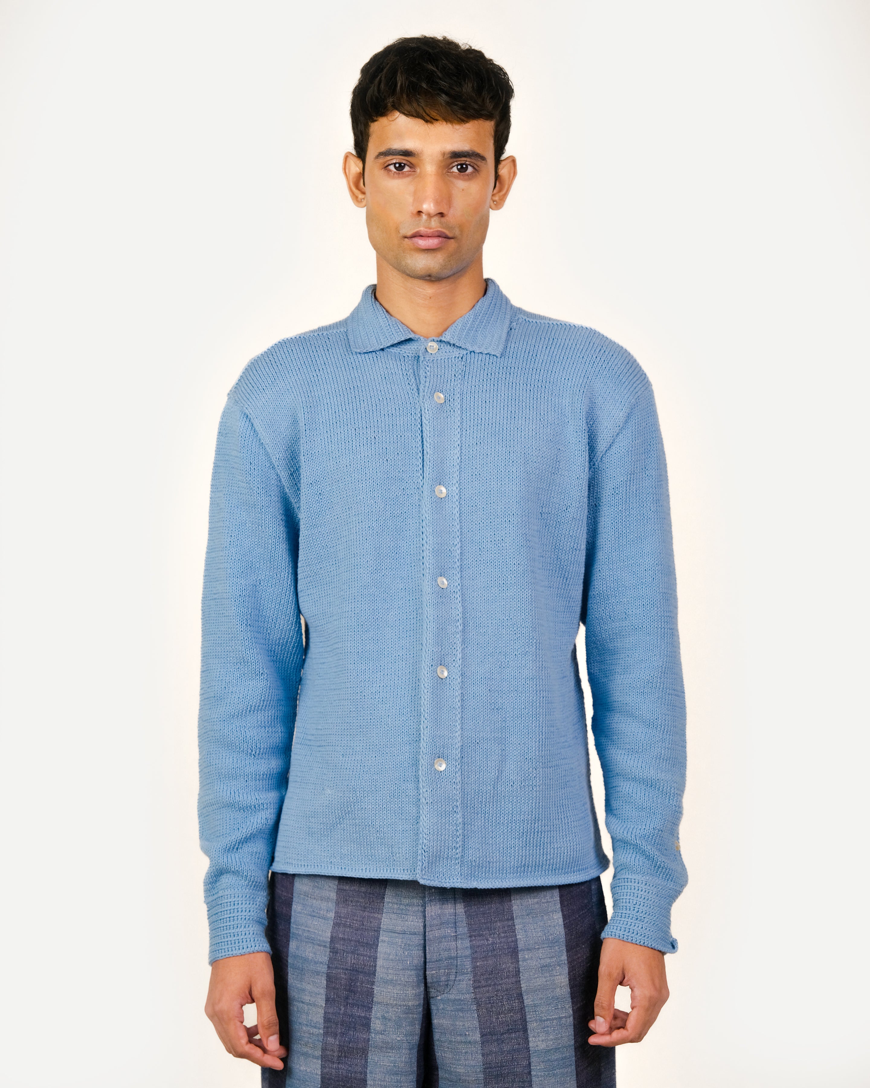 Oxford Blue Knit Shirt