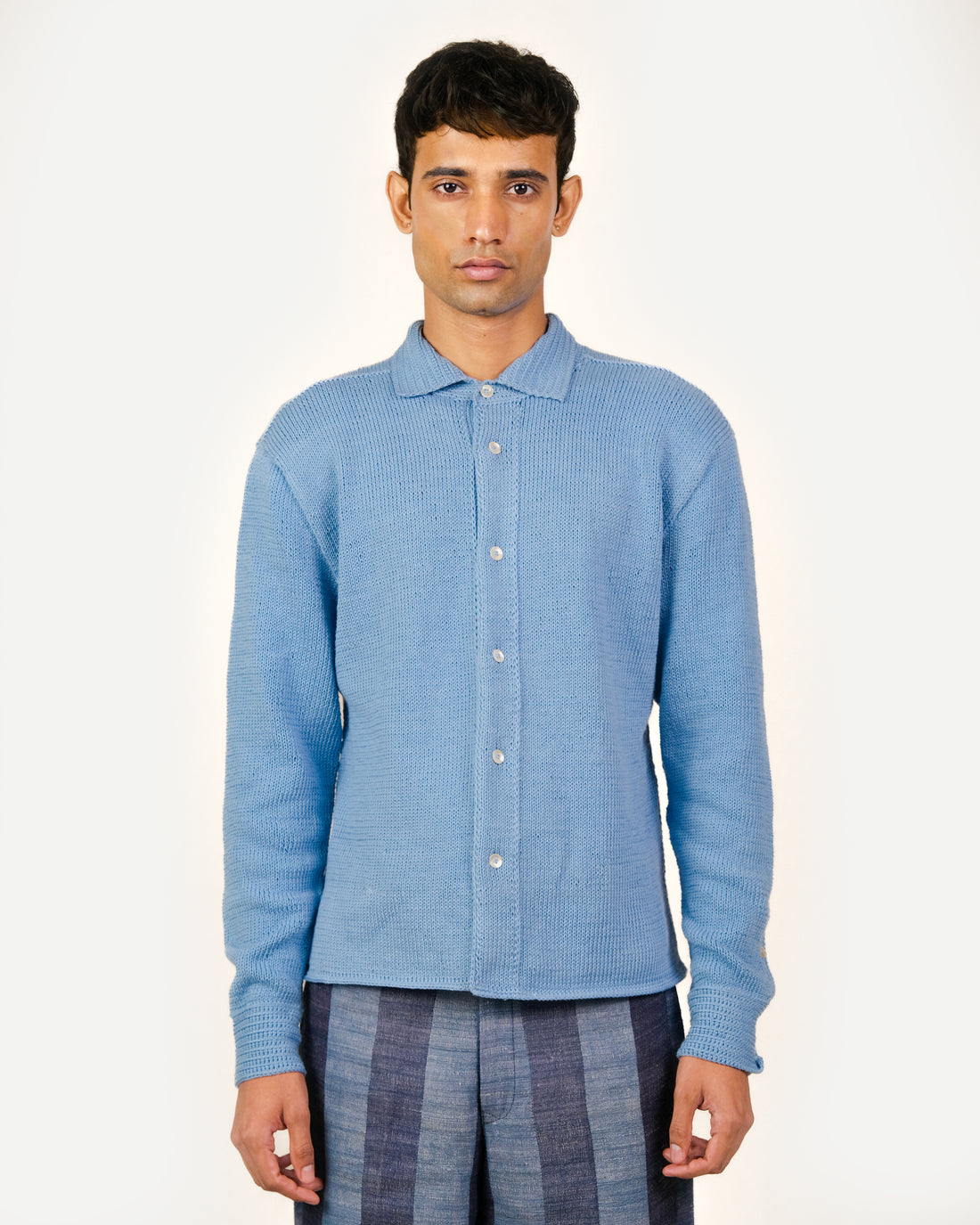 Oxford Blue Knit Shirt