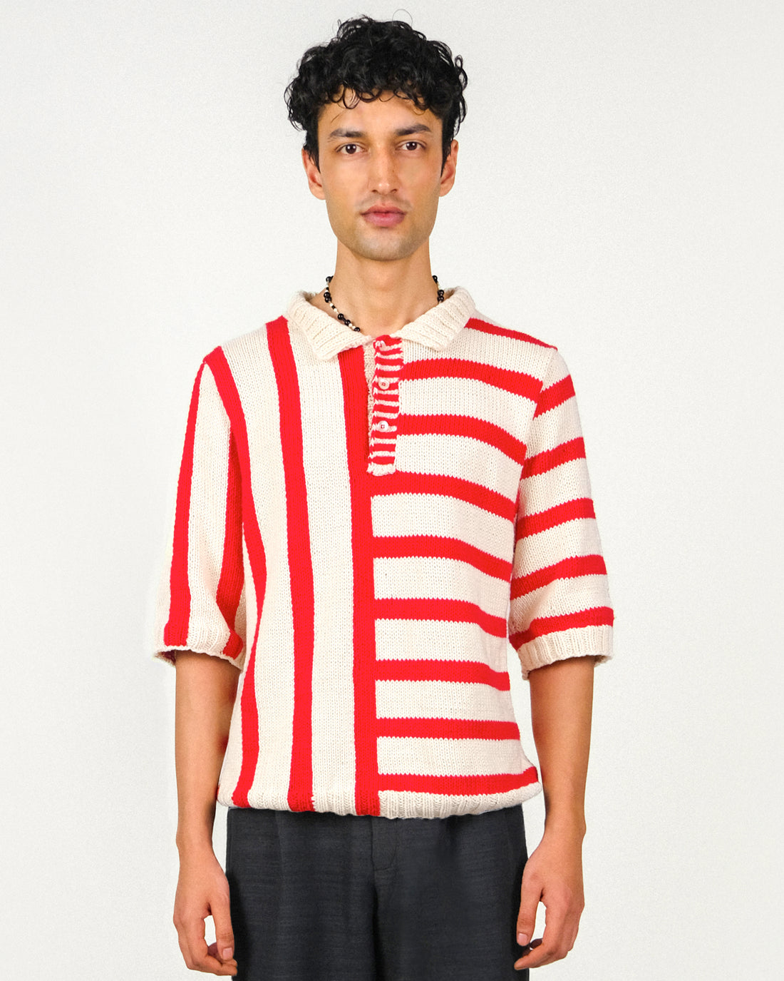 Two Tone Striped Polo