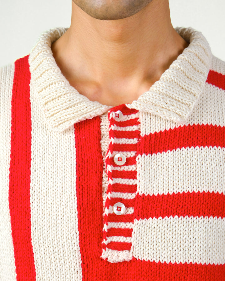 Two Tone Striped Polo