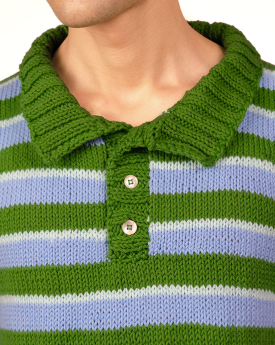 Three Tone Striped Polo