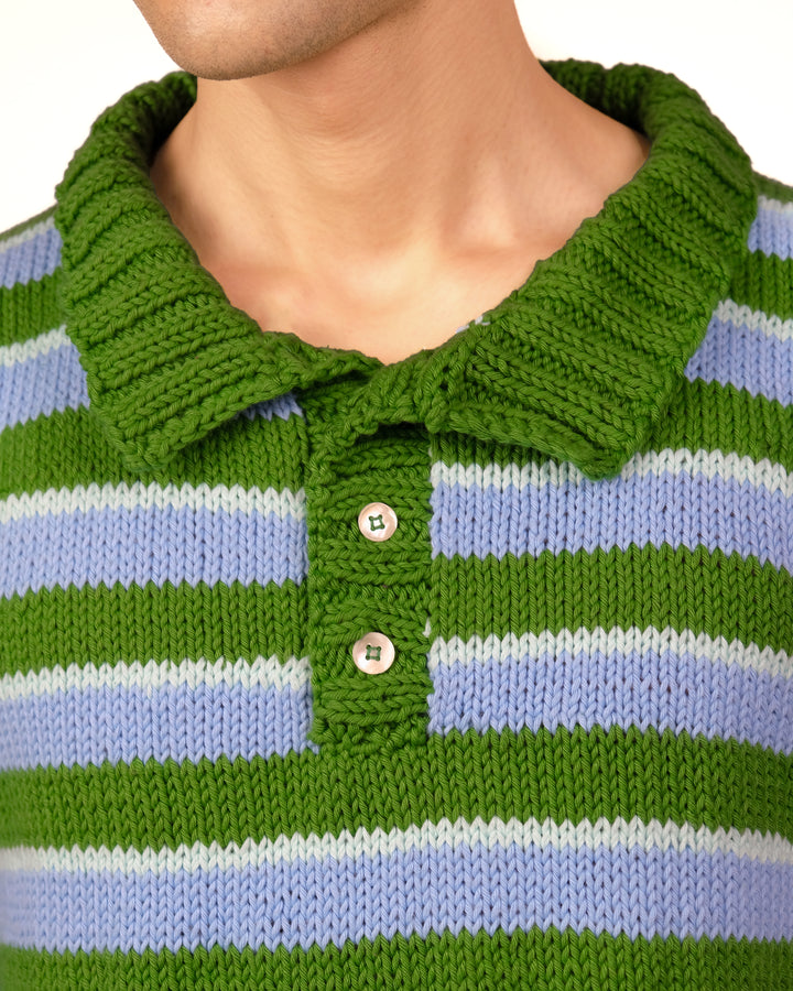 Three Tone Striped Polo